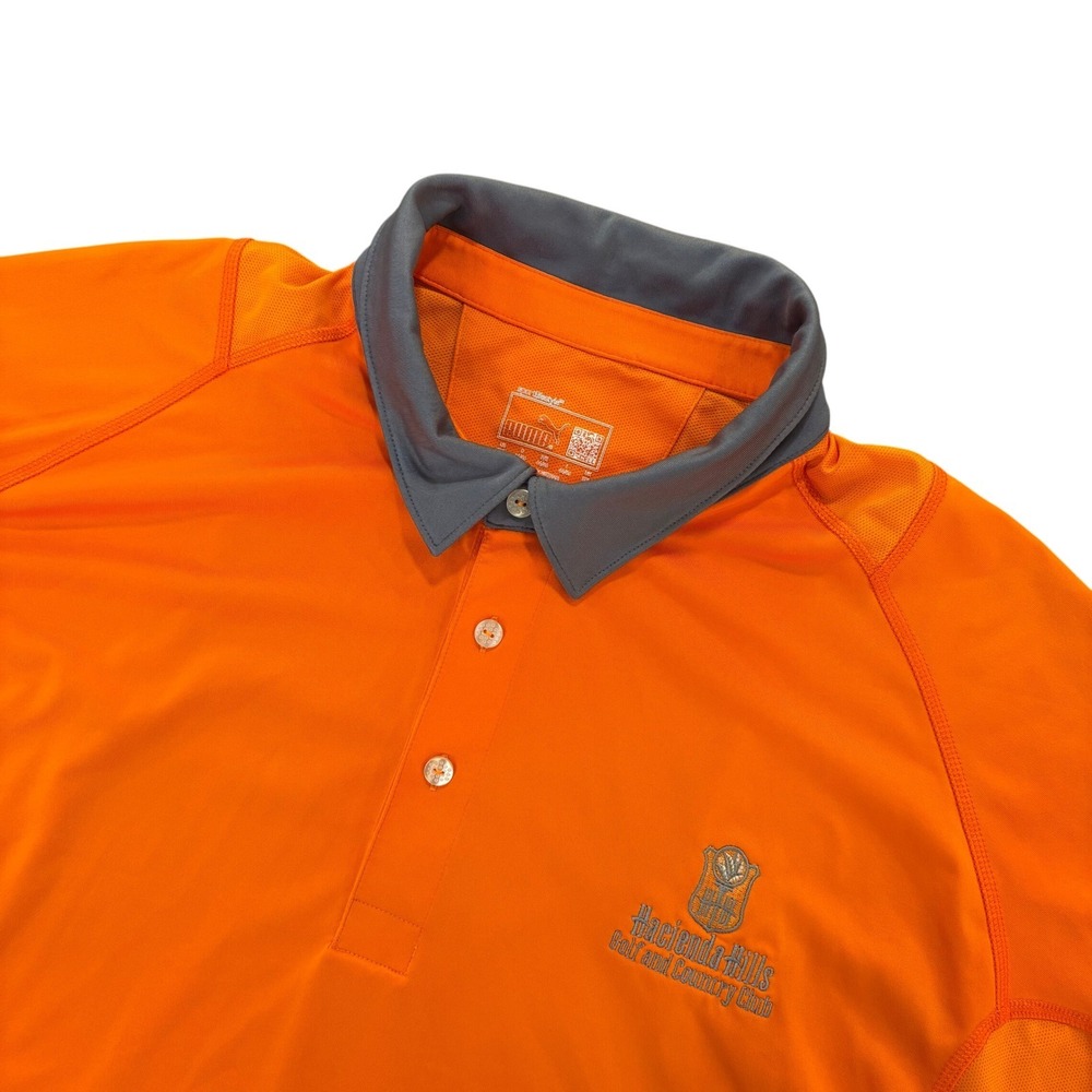 Puma Golf Mens XXL Orange Hacienda Hills Country Club Polo Shirt Short Sleeve